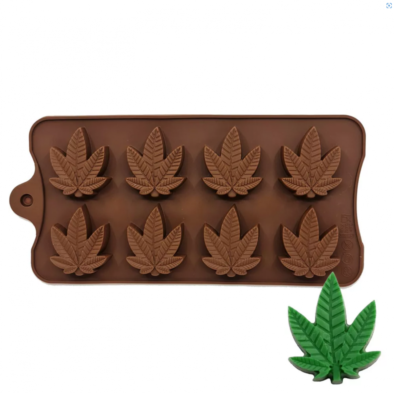 Szilikon bonbon és csokoládé forma – Cannabis levelek
