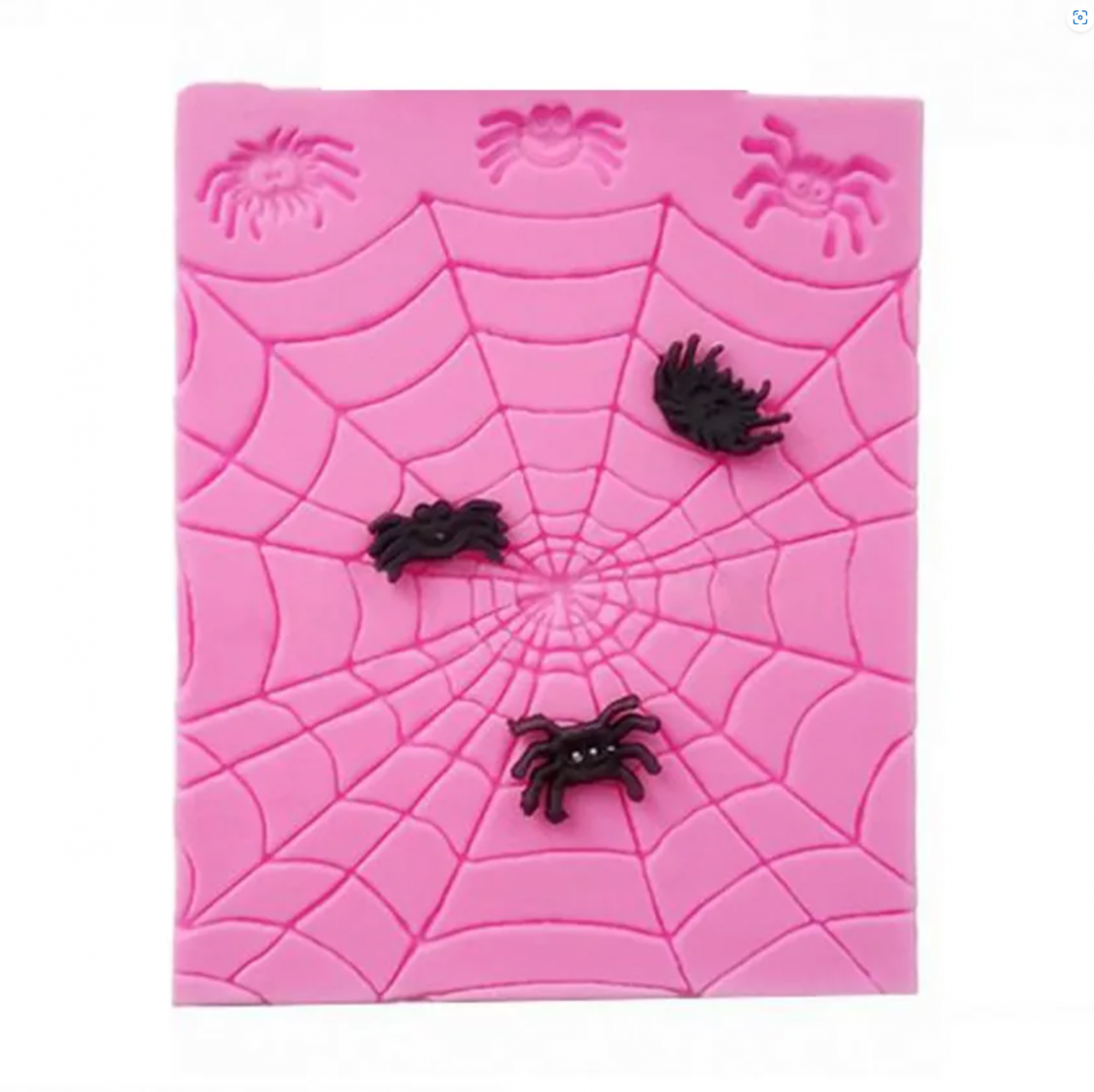 Pók és pókháló mintájú szilikon fondant és marcipán mintázó