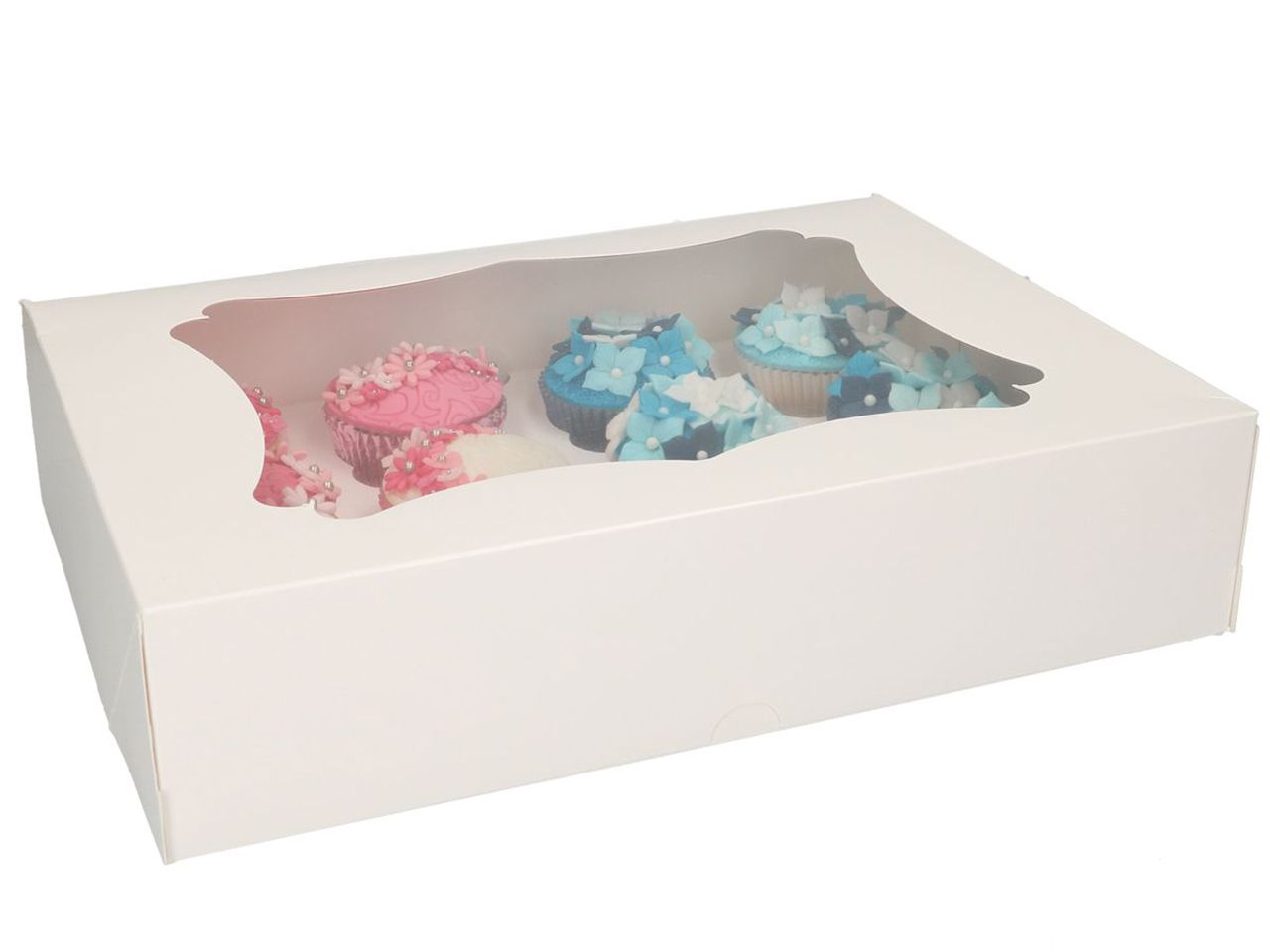 Funcakes Cupcake-Muffin 12db-os ablakos Box - Fehér