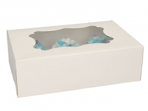 Funcakes Cupcake-Muffin 6db-os ablakos Box - Fehér