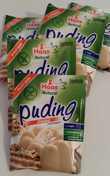Haas Natural pudingpor 40g Dióízű Gluténmentes