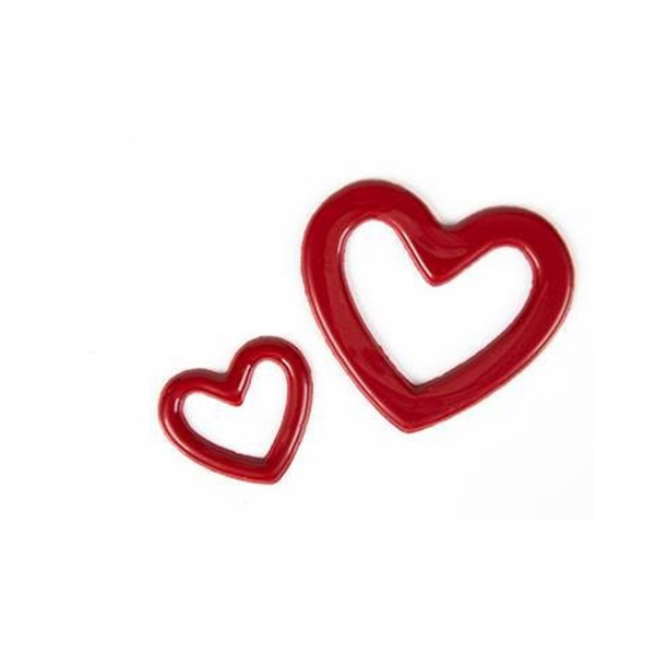 Leman Fehércsoki szív keret - Piros 4-6,5 cm (7db/cs)
