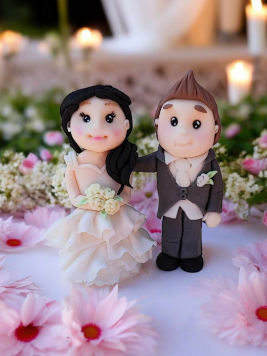 Cukorfigura - Esküvői pár Menyasszony - Vőlegény