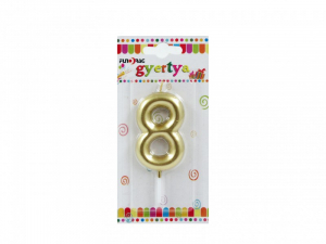 Számgyertya, Tortagyertya - arany 6cm - 8