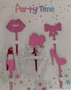 Torta beszúró - Pink Csajos Akril
