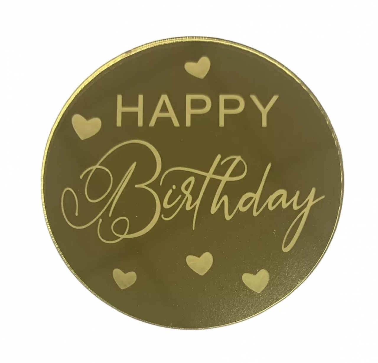 Torta korong torta dísz  - Happy Birthday -  arany akril