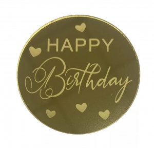 Torta korong torta dísz  - Happy Birthday -  arany akril