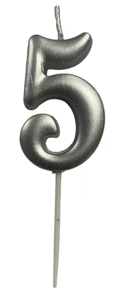 Számgyertya, Tortagyertya - Ezüst barokk - 5