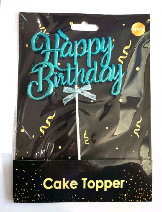 Torta beszúró - Happy  Birthday Kék  Domború