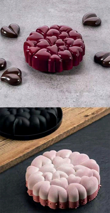 Szilikon forma, mousse forma - 3D szivecskés