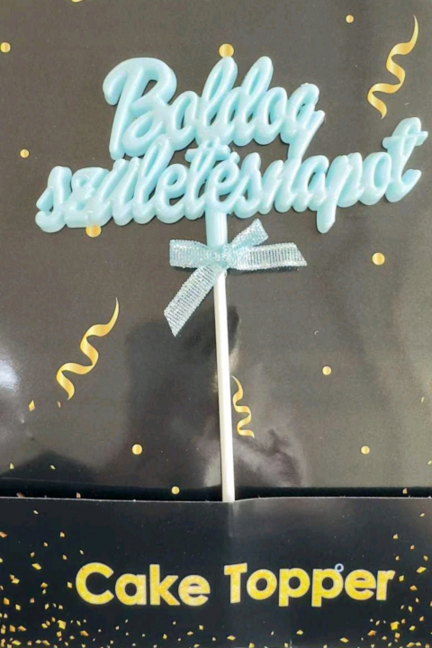 Torta beszúró -  Boldog születésnapot babakék  domború