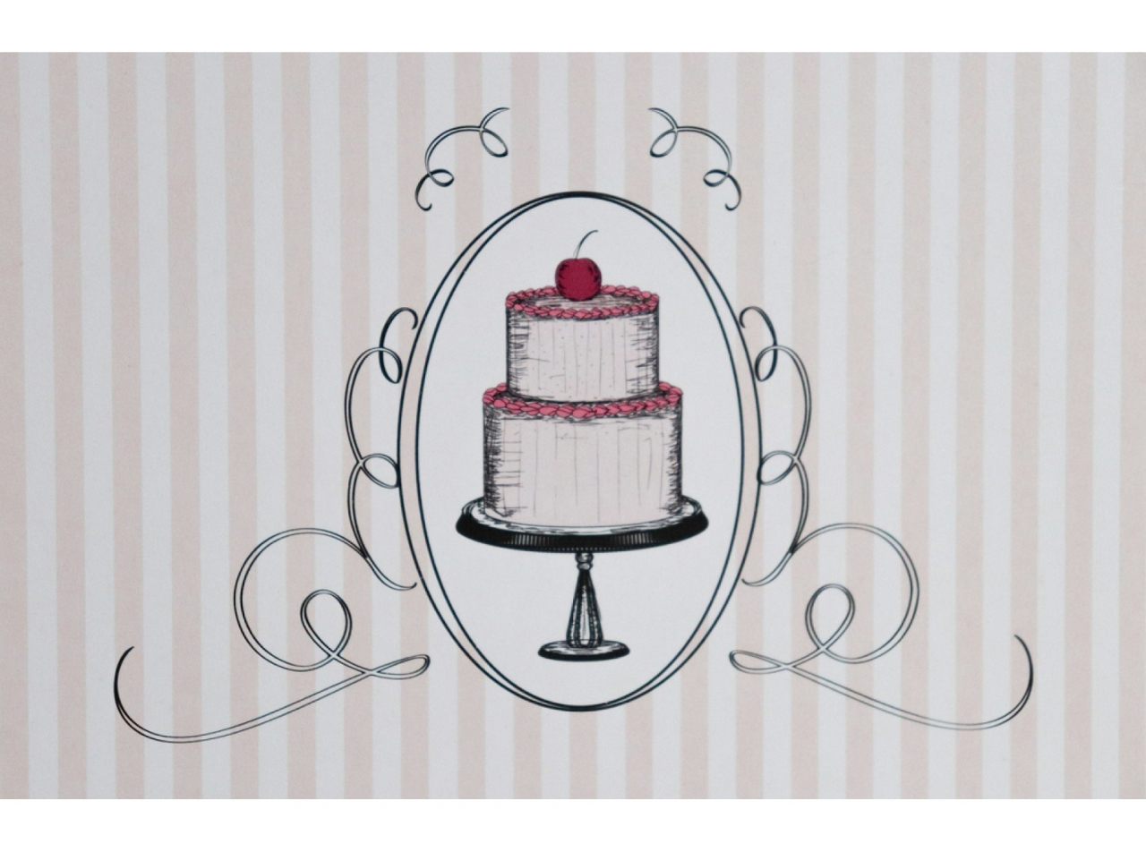 Süteményes doboz torta mintával  12,5x21x7cm