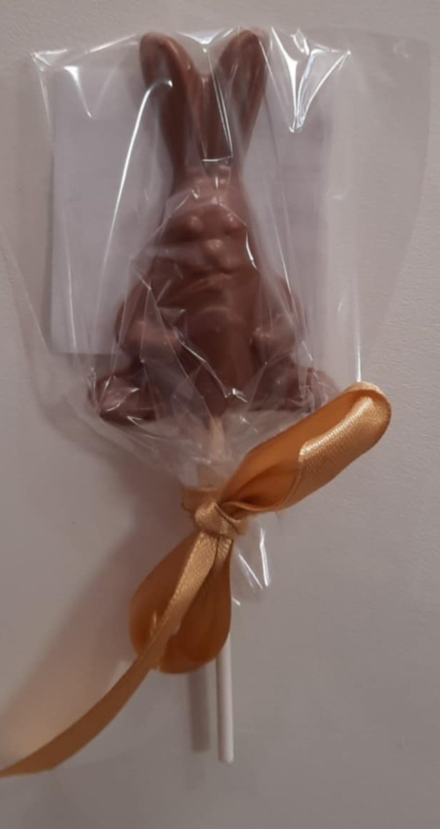 Kézműves Csokoládé nyalóka - Nyuszi alakú - Tejcsokis