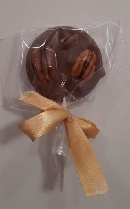 Kézműves Csokoládé nyalóka - Kerek  díszített - Tejcsokis