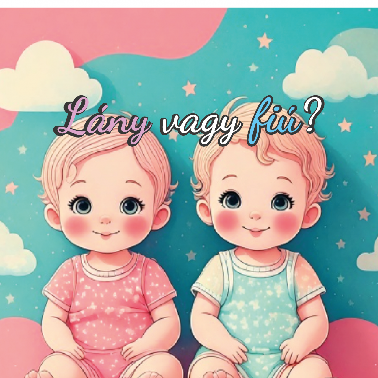 Cukorlap nyomtatás Boy or Girl szögletes 2 baby 20x20cm