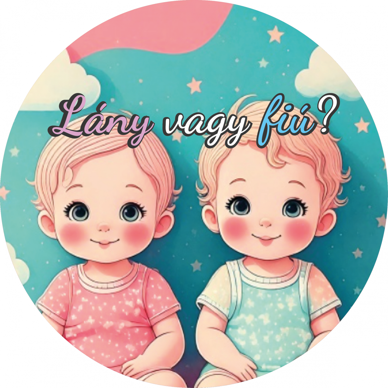 Cukorlap nyomtatás Boy or Girl kerek 2baby 20cm