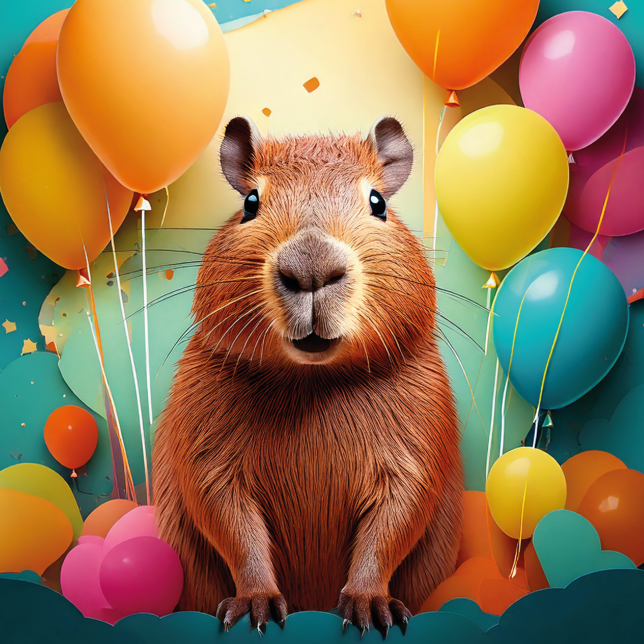 Cukorlap nyomtatás Capybara szögletes 20x20cm