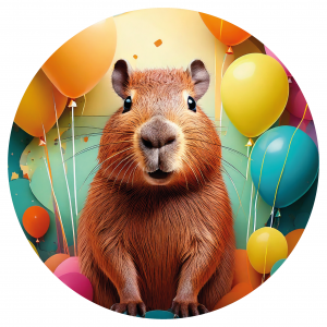 Cukorlap nyomtatás Capybara kerek 20cm