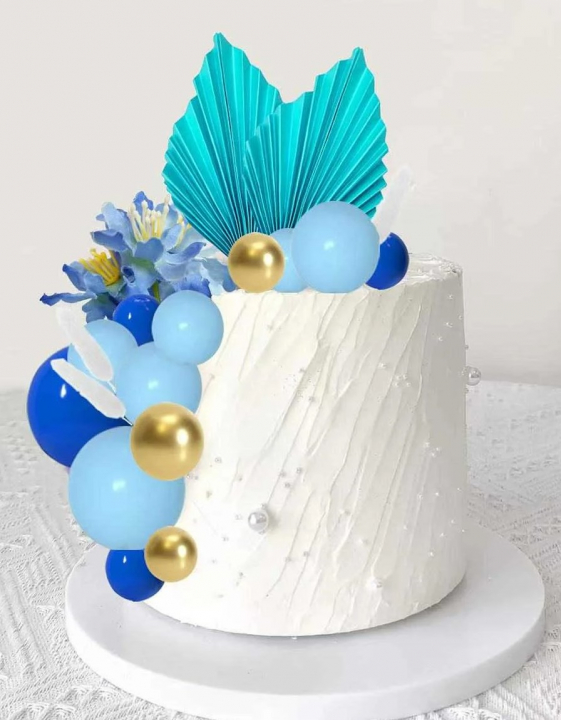 Torta beszúró szett 25 db-os - Kék vegyes tortadekorációs szett