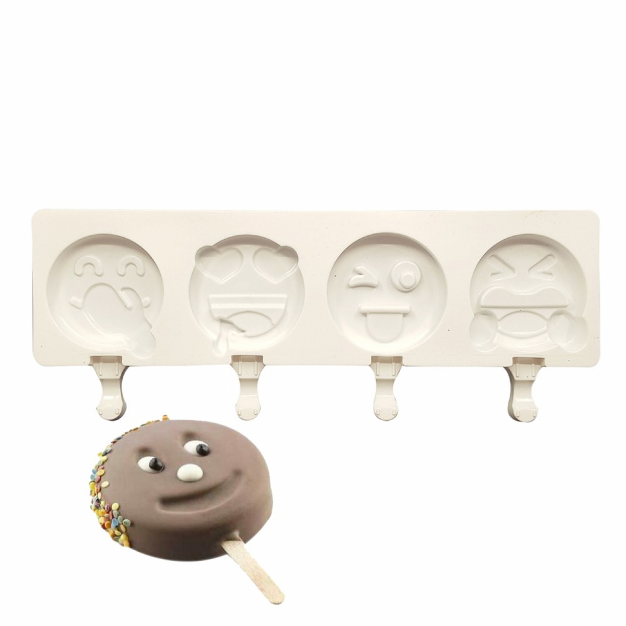 Szilikon jégkrém és fagylalt készítő forma – Smile, emoji