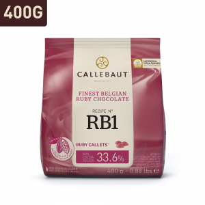 Callebaut belga csokoládé pasztilla – 33,6% RB1 Ruby tejcsokoládé  400g