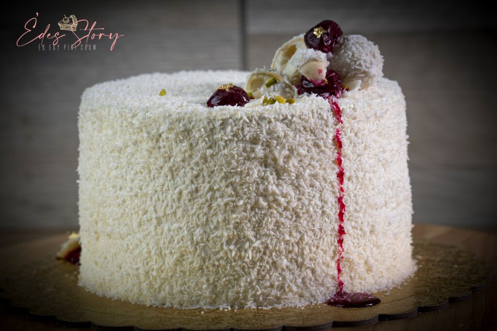 Kókusztorta Meggyzselével