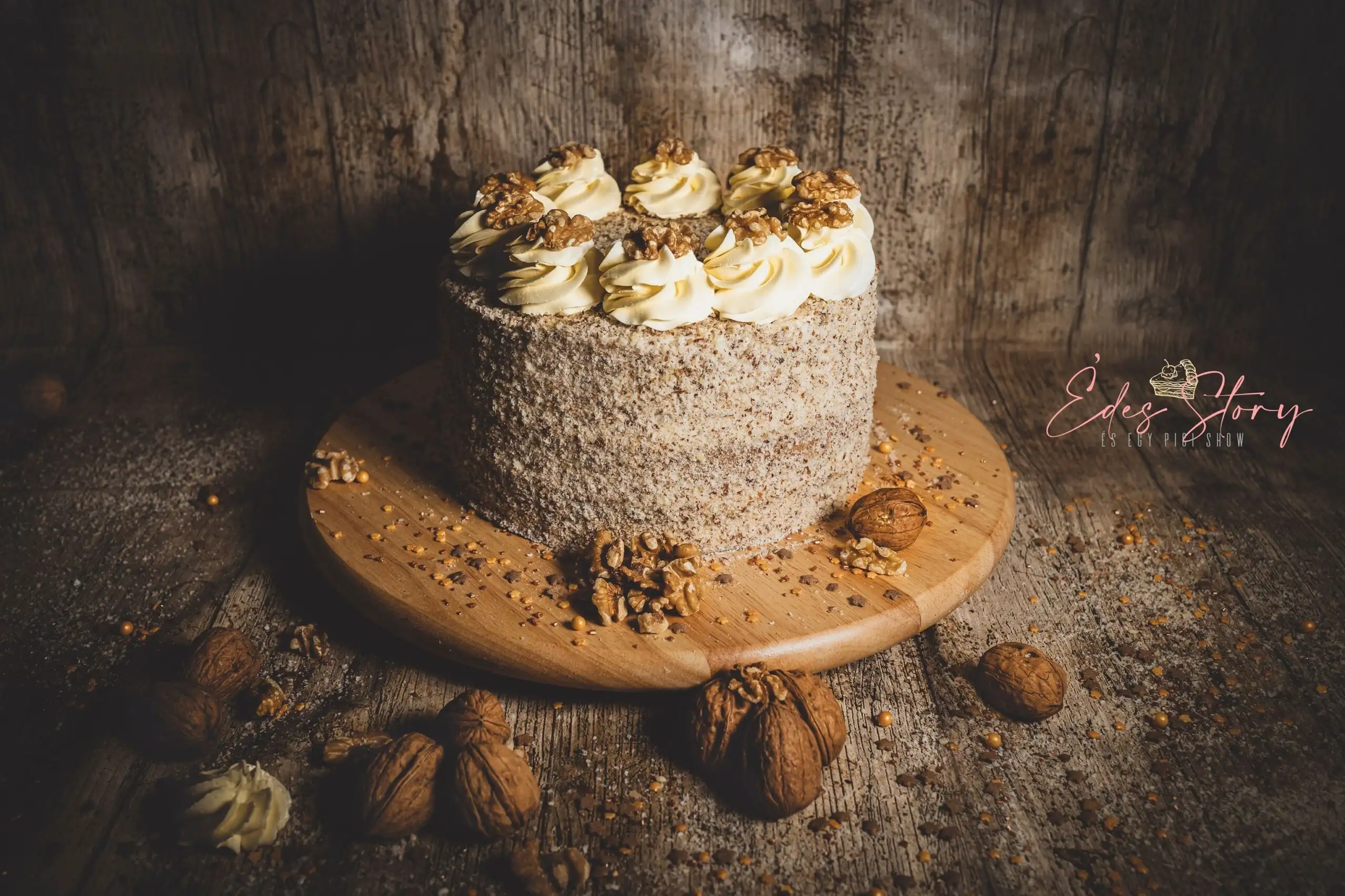 Marcipános Diótorta