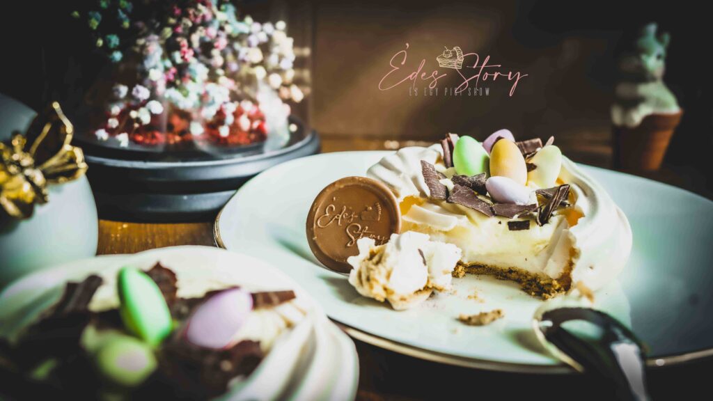 Pavlova - Fehércsoki Moussal és Mentás Málnaöntettel