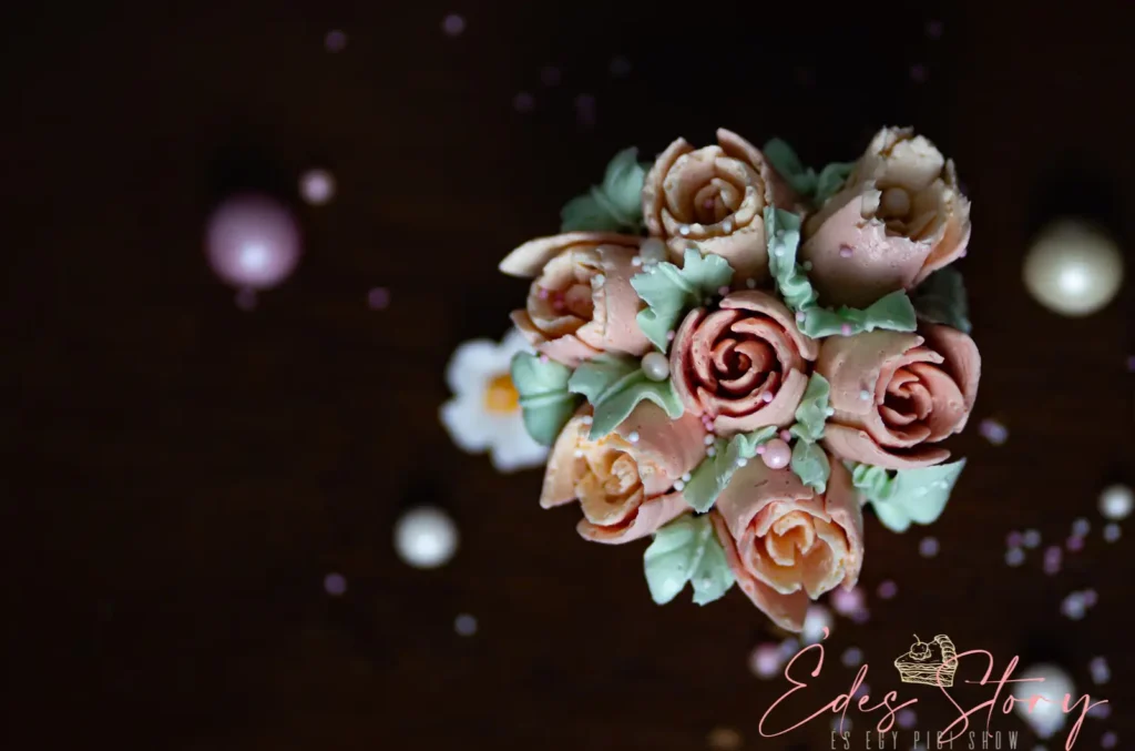 Orosz dekorcsővel készített vajkrém virág