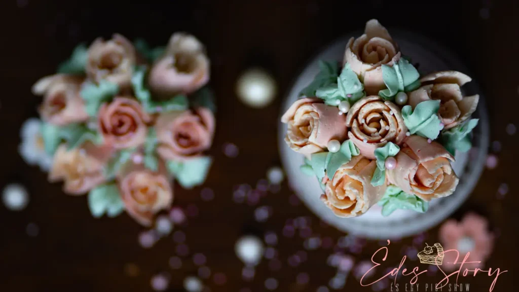 Orosz dekorcsővel készített vajkrém virág