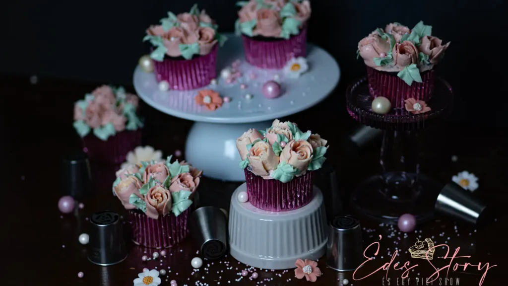 Orosz dekorcsővel készített vajkrém virág