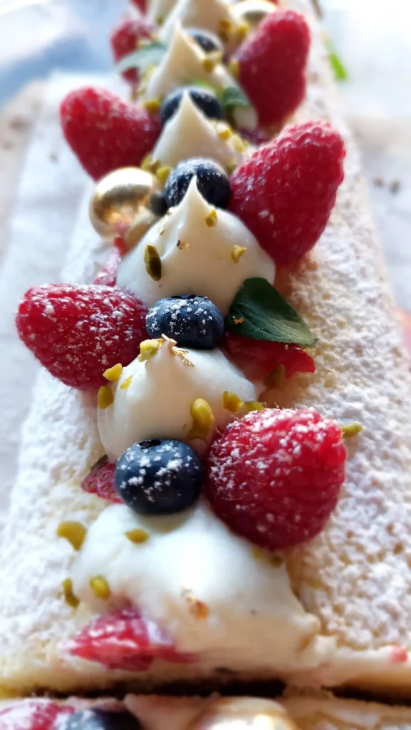 vaníliás piskótatekercs gyümölccsel