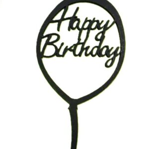 Díszítő beszúró - Lila fa Torta dísz Happy Birthday Lufis 9cm x 18cm