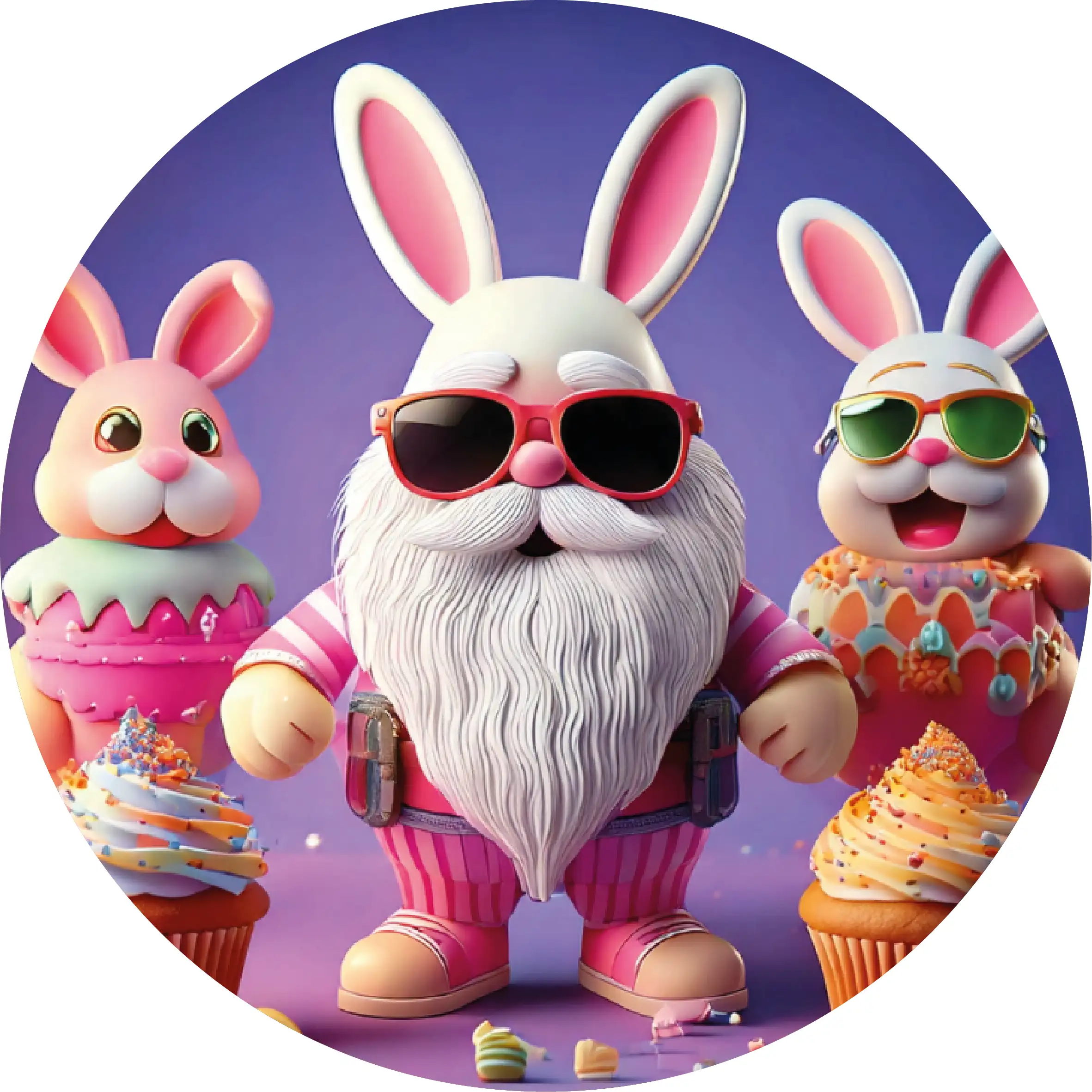 Húsvét szürreál kerek 20cm