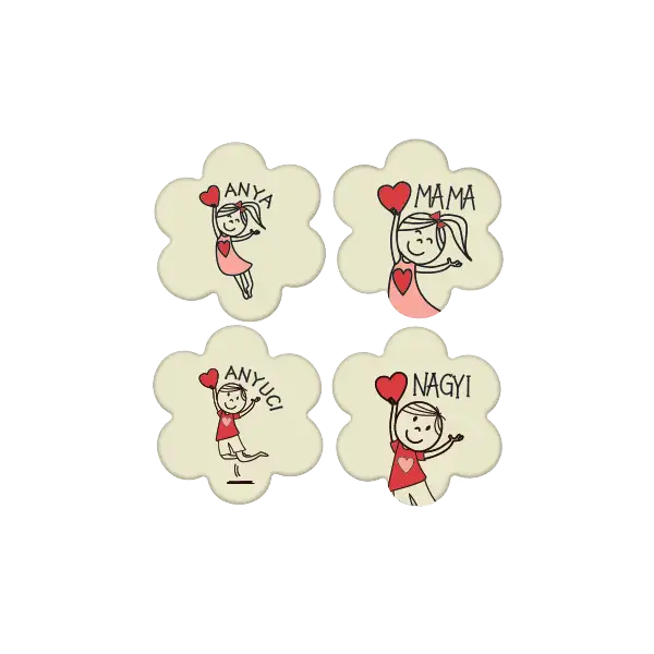 Leman fehércsoki tábla - Anyák napi vegyes 3,8 cm (8db/cs)