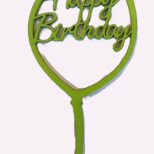 Díszítő beszúró - Zöld fa Torta dísz Happy Birthday Lufis tortadísz 9cm x 18cm