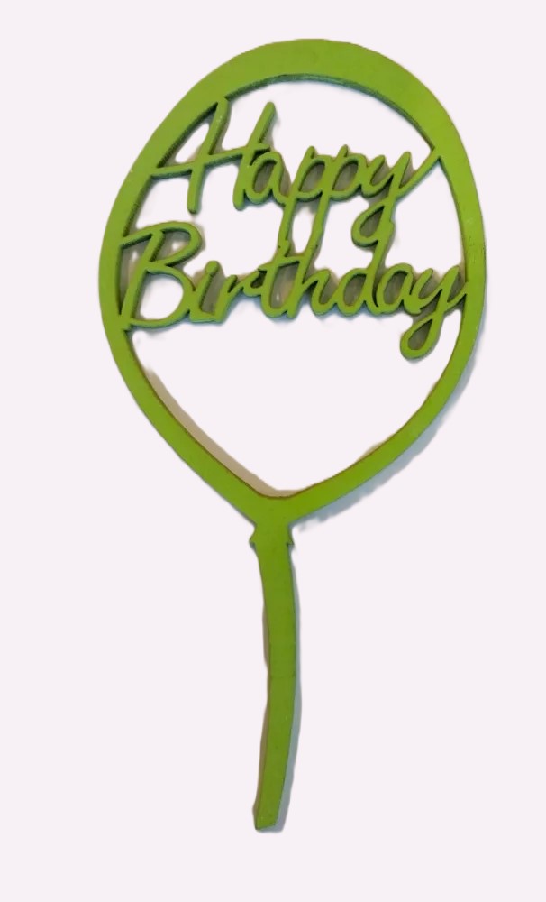 Díszítő beszúró - Zöld fa Torta dísz Happy Birthday Lufis tortadísz 9cm x 18cm
