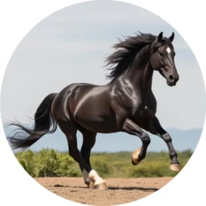 Fekete ló1 kerek 20cm