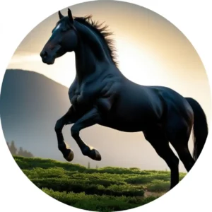 Fekete ló2 kerek 20cm