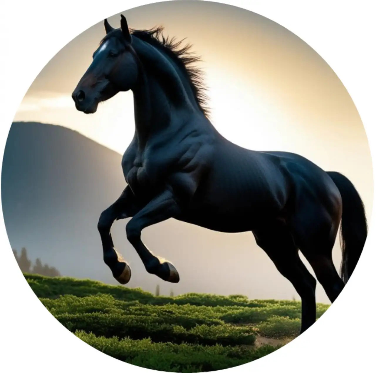 Fekete ló2 kerek 20cm