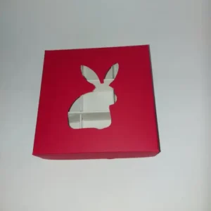 Piros húsvéti nyuszis bonbon doboz – 9db-os