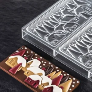 Polikarbonát csokiöntő forma - Táblás csoki - Havas házikók