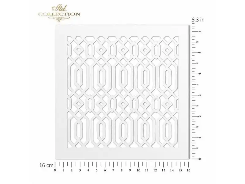 Stencil - Geometrikus tapéta minta 16x16cm