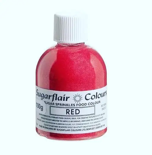 Sugarflair Ehető Cukorcsillám - Piros 100g