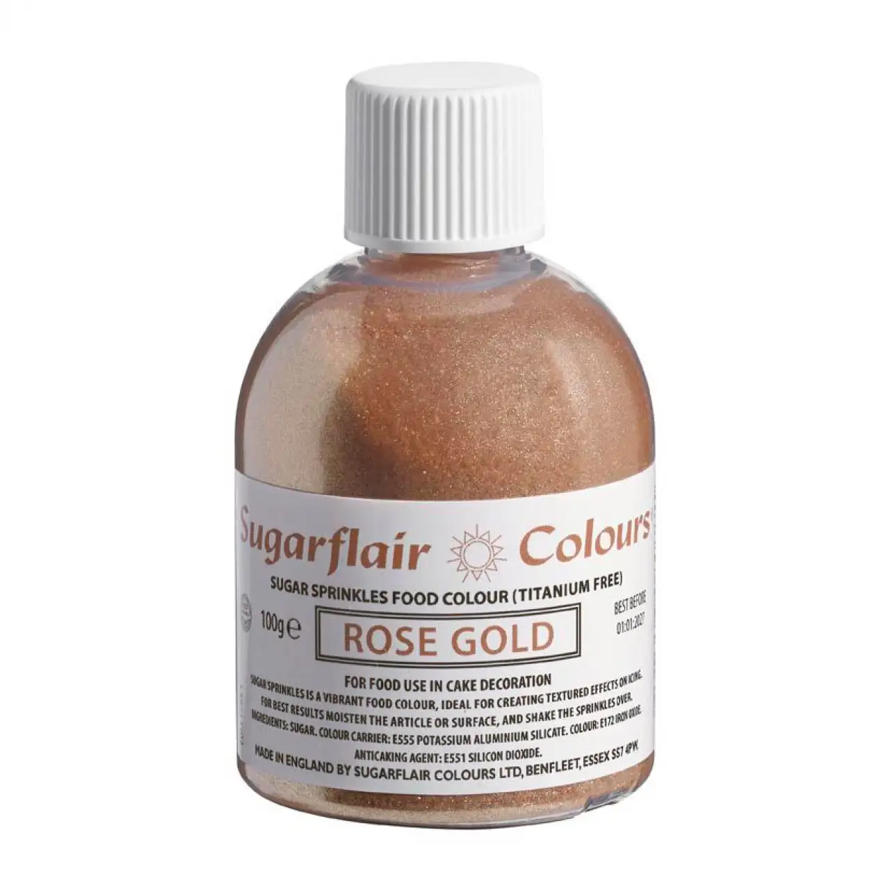 Sugarflair Ehető Cukorcsillám ( E171 mentes ) Rose Gold (csillámporos) 100g