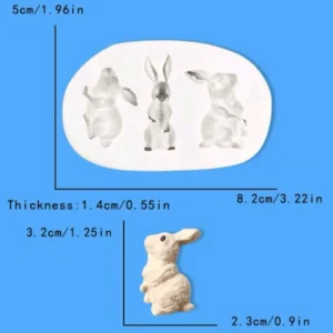 Szilikon fondant mintázó - Nyuszi (3 nyuszi)