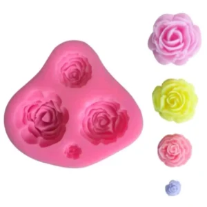 Szilikon fondant mintázó forma - Rózsa 4db