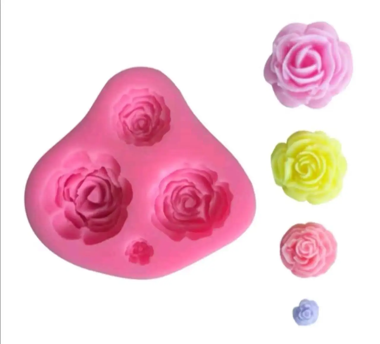 Szilikon fondant mintázó forma - Rózsa 4db