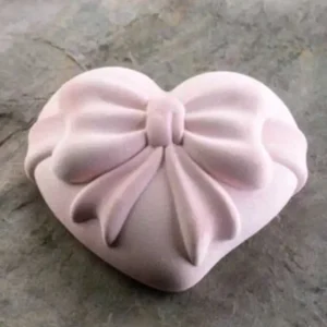 Szilikon forma, mousse forma - szív alakú masnival 6 részes