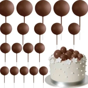 Torta beszúró - Csokibarna gömb 10db